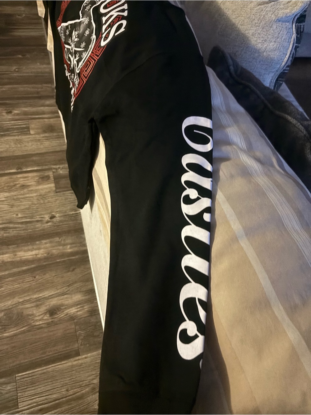 Crooks & Castles Black Pullover with Red and White Hand Graphic - Picture 4 of 4